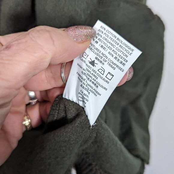 Frank and Oak Men's Varsity Bomber Jacket Dark Green Pique Cotton Blend Large - Picture 9 of 10